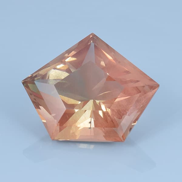 Finished version of Custom Pentagon Cut Sunstone