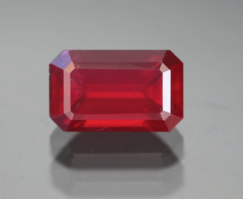 rectangular step-cut ruby - Mozambique