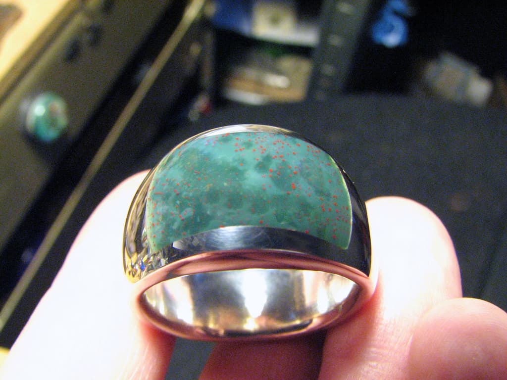 bloodstone inlay ring