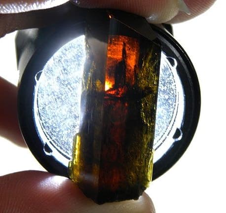 epidote with backlighting - Pakistan