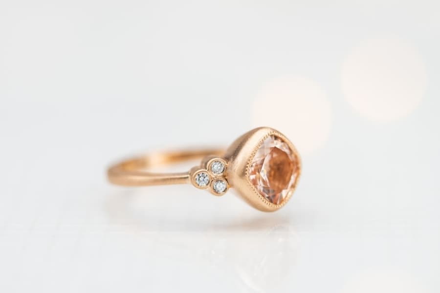 soft brush morganite - engagement ring setting