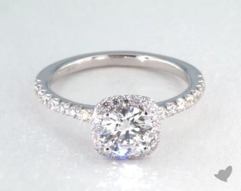 e color diamond halo engagement ring