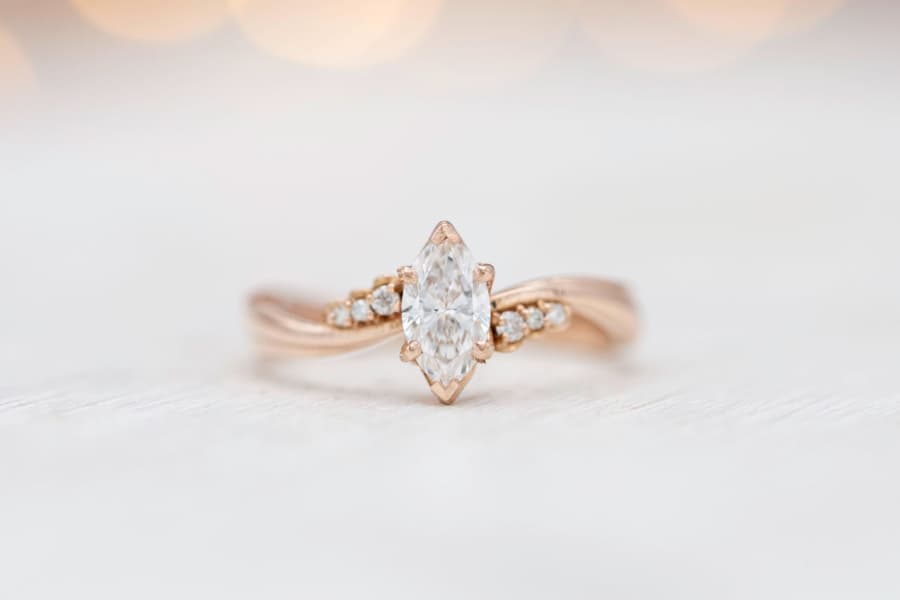 marquise cut diamond rose gold