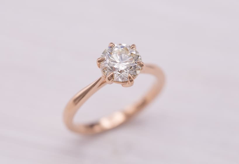 M color diamond ring - top view