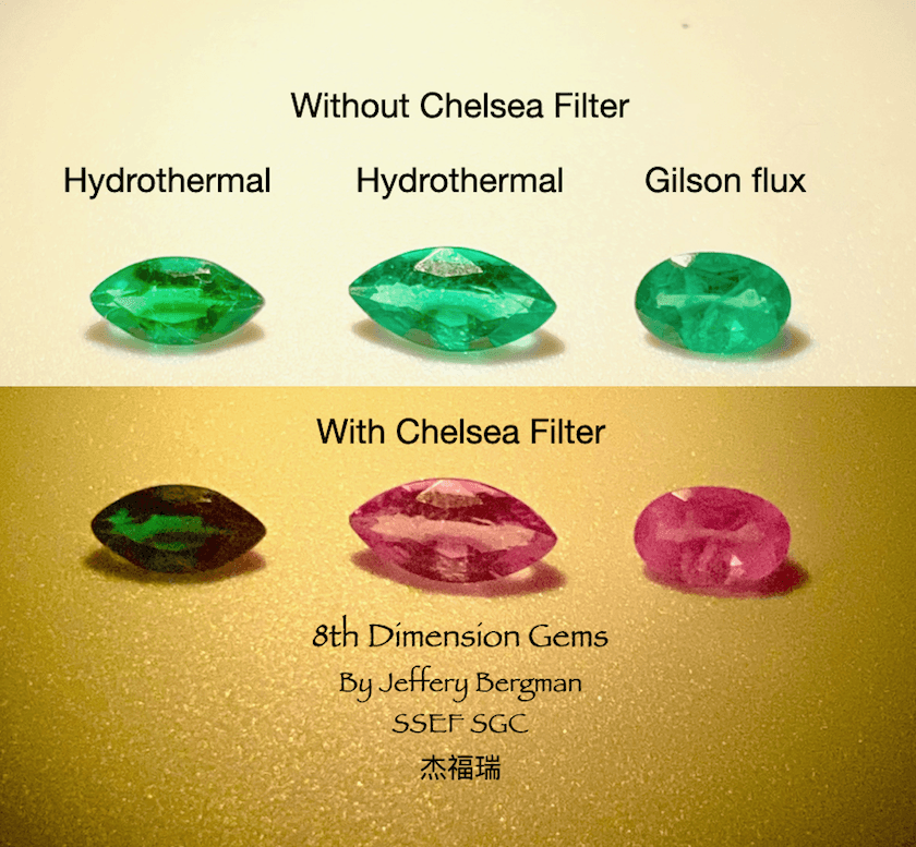 emeralds with and without Chelsea filters 3